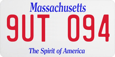 MA license plate 9UT094