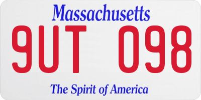 MA license plate 9UT098