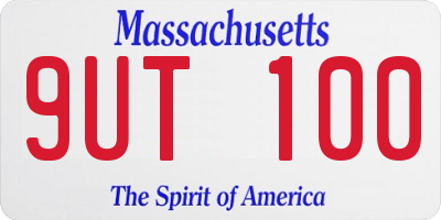 MA license plate 9UT100