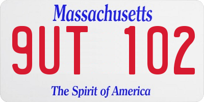 MA license plate 9UT102