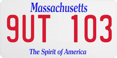 MA license plate 9UT103