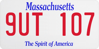 MA license plate 9UT107