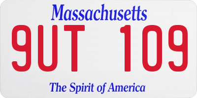 MA license plate 9UT109