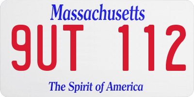 MA license plate 9UT112