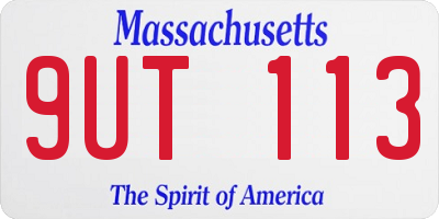 MA license plate 9UT113