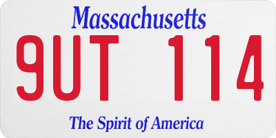MA license plate 9UT114