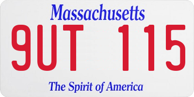 MA license plate 9UT115