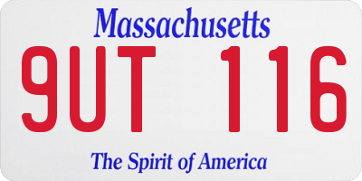 MA license plate 9UT116