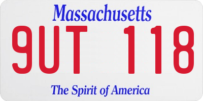 MA license plate 9UT118