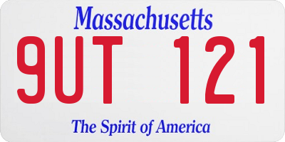 MA license plate 9UT121
