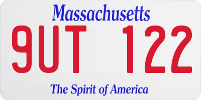 MA license plate 9UT122