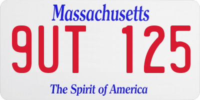 MA license plate 9UT125
