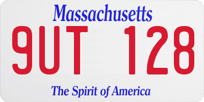 MA license plate 9UT128