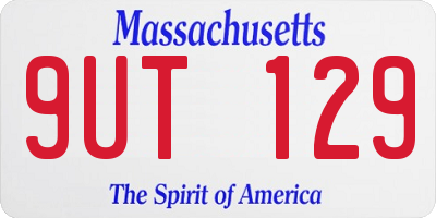 MA license plate 9UT129