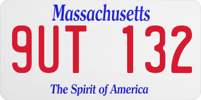 MA license plate 9UT132