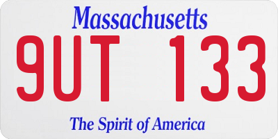 MA license plate 9UT133