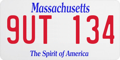 MA license plate 9UT134