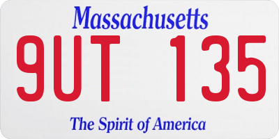 MA license plate 9UT135