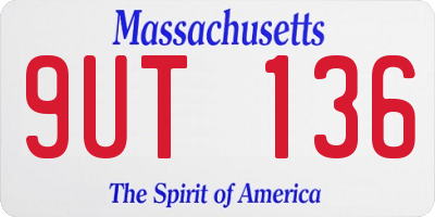 MA license plate 9UT136