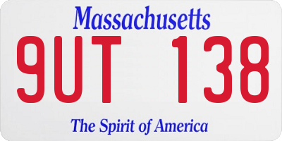 MA license plate 9UT138