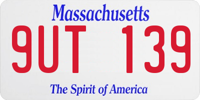 MA license plate 9UT139