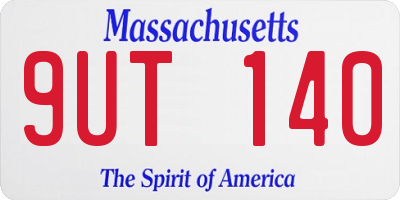 MA license plate 9UT140