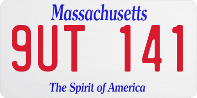 MA license plate 9UT141