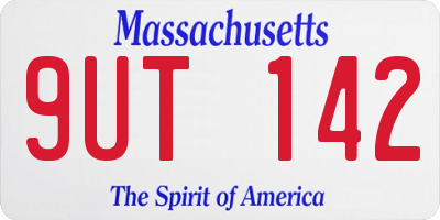 MA license plate 9UT142