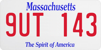 MA license plate 9UT143
