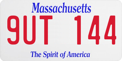 MA license plate 9UT144