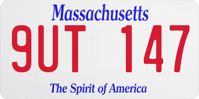 MA license plate 9UT147