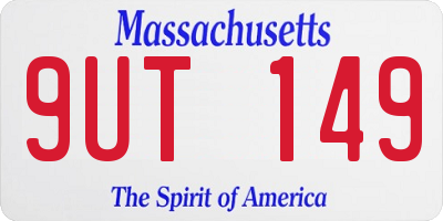 MA license plate 9UT149
