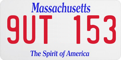 MA license plate 9UT153