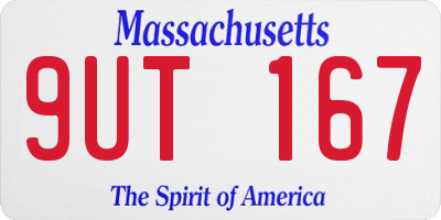 MA license plate 9UT167