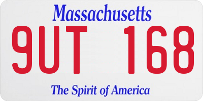 MA license plate 9UT168