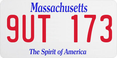 MA license plate 9UT173