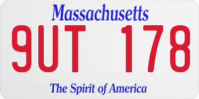 MA license plate 9UT178