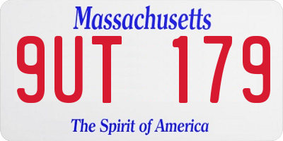 MA license plate 9UT179