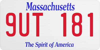 MA license plate 9UT181