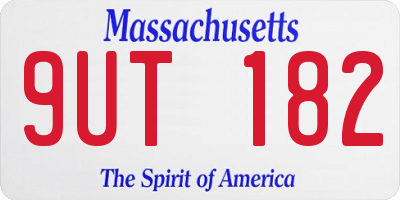 MA license plate 9UT182