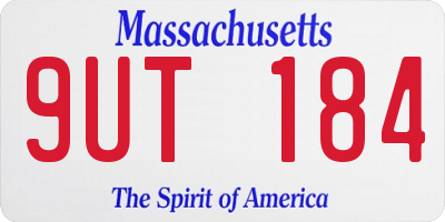 MA license plate 9UT184