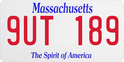 MA license plate 9UT189