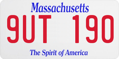 MA license plate 9UT190