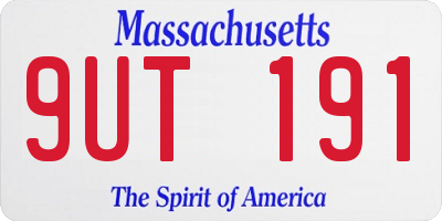 MA license plate 9UT191