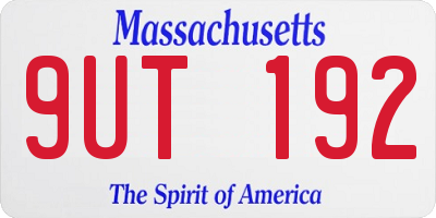 MA license plate 9UT192
