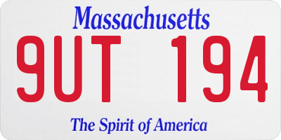 MA license plate 9UT194