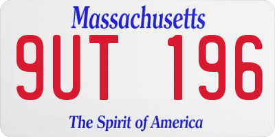MA license plate 9UT196