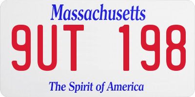 MA license plate 9UT198