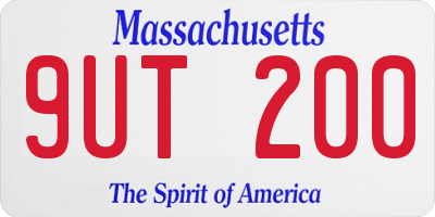 MA license plate 9UT200