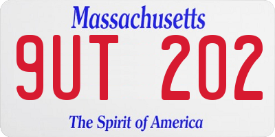 MA license plate 9UT202